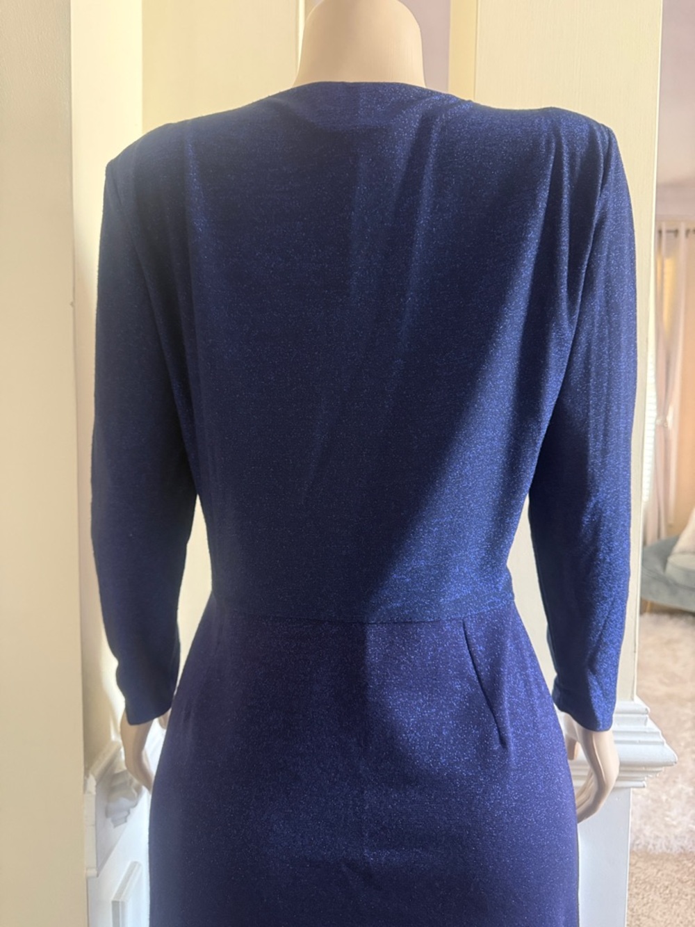 Chiara Boni Deep Navy Long Sleeve Draped Gown - Picture 4 of 7